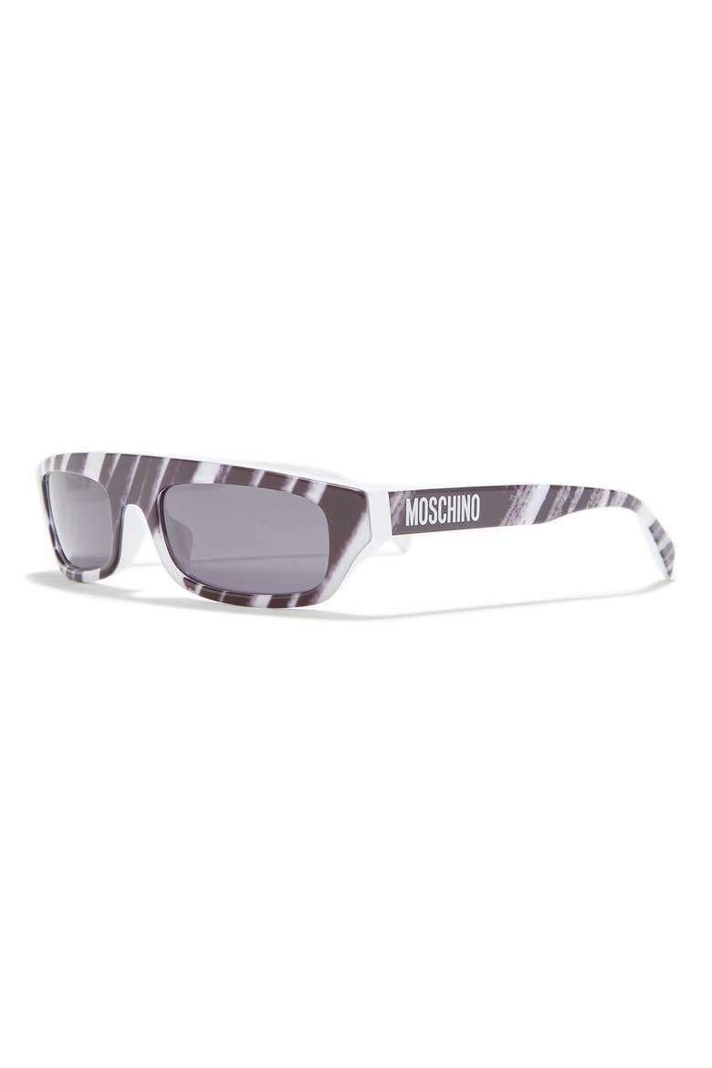 55mm Rectangle Sunglasses, Alternate, color, BKGDTBCQN / GREY