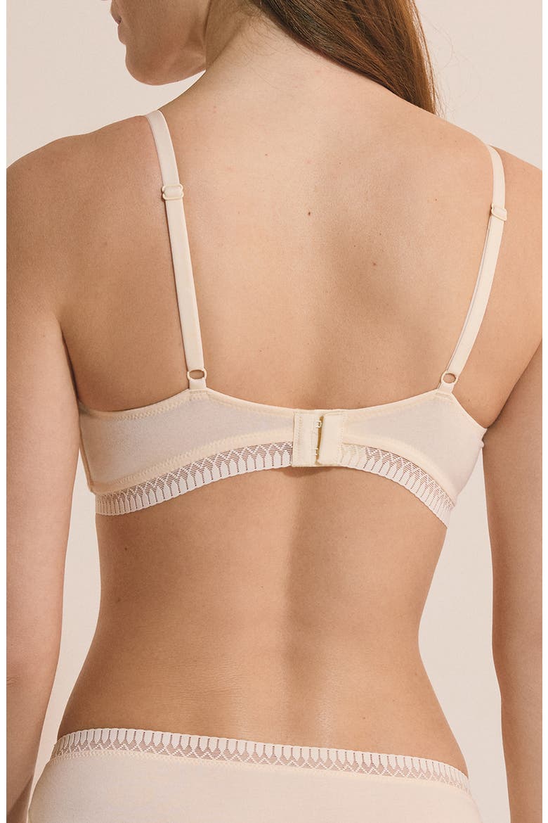 Happily Wireless Stretch Cotton Triangle Bra, Alternate, color, VANILLA