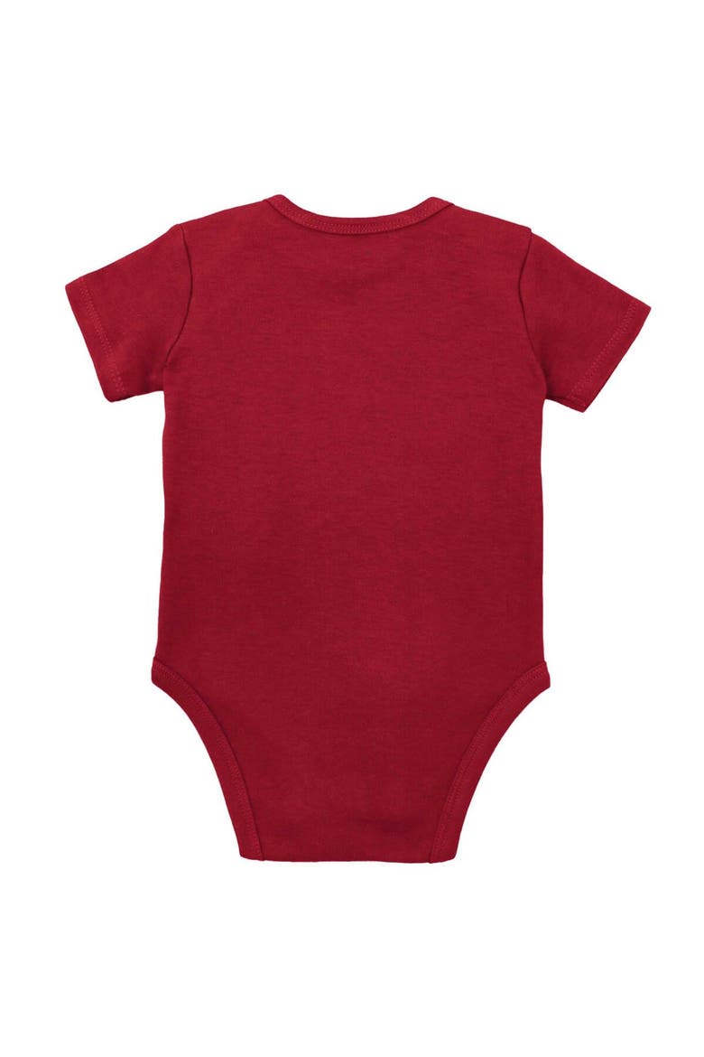 Newborn & Infant Mitchell & Ness Orange/Red Tampa Bay Buccaneers Throwback Big Score Bodysuit, Bib & Bootie Set, Alternate, color, Orange