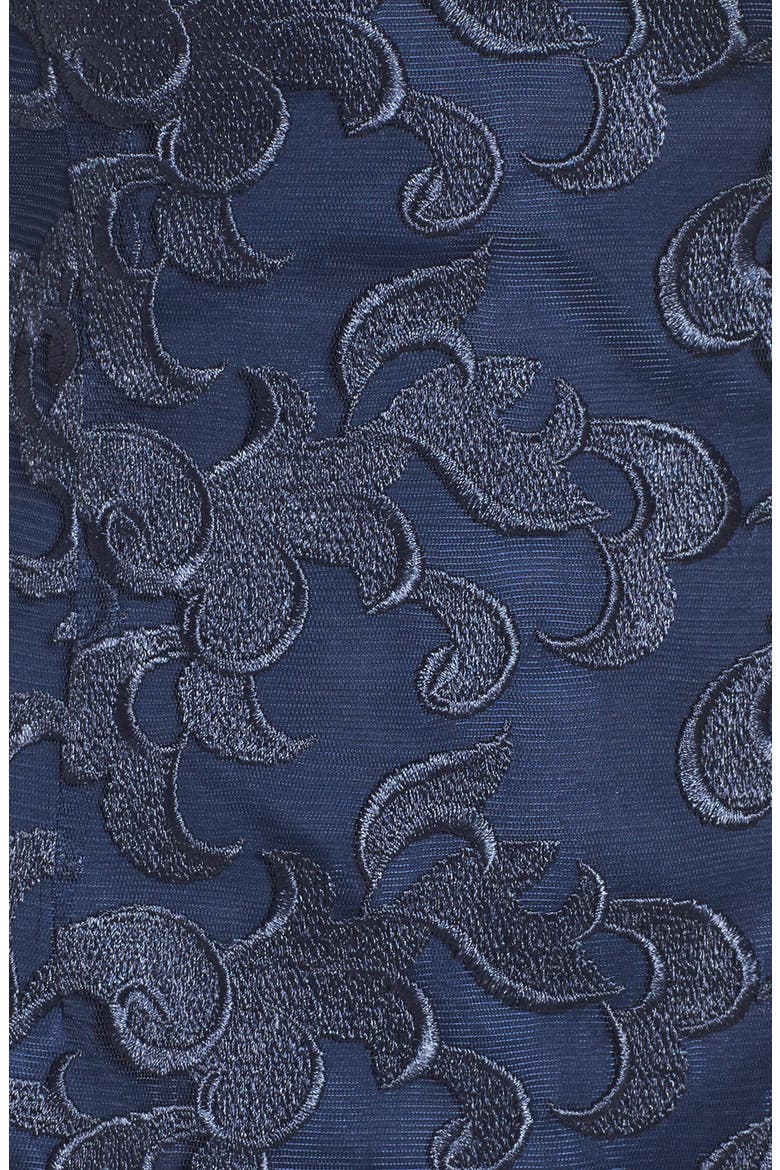 Aidan Mattox Illusion Mesh Sheath Dress, Alternate, color, NAVY