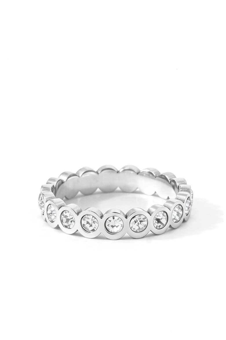 Bezel Set Eternity Stacking Ring, Main, color, Silver