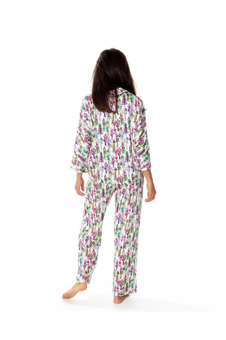 Fashionista Silky 3/4 Sleeve Pants Set, Alternate, color, Multicolor