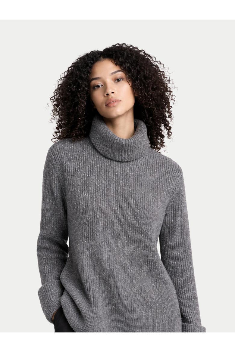 Cashmere Sweater with Detachable Collar, Main, color, steel gray