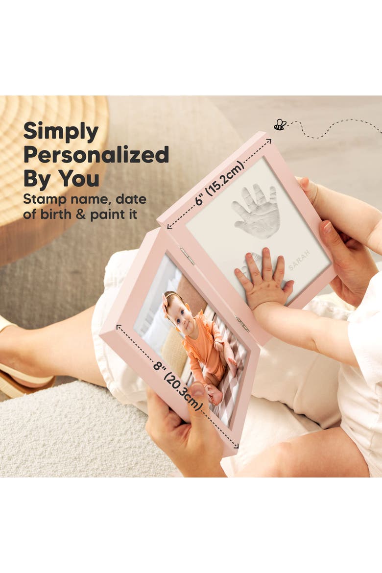 Rune Hand & Footprint Keepsake Frame, Alternate, color, Petal Pink
