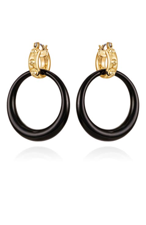 Double drop hoop earring