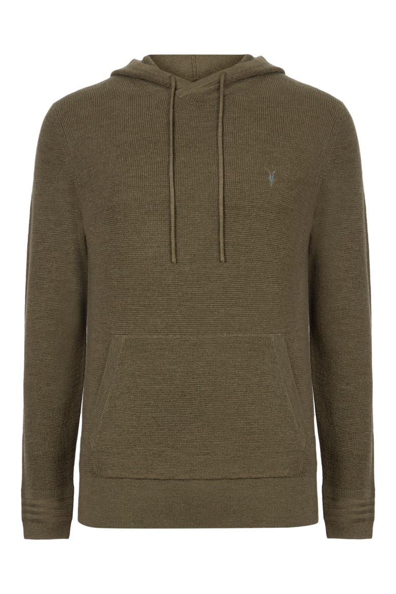 Ivar Merino Wool Hoodie, Alternate, color, OLIVE GREEN MARL