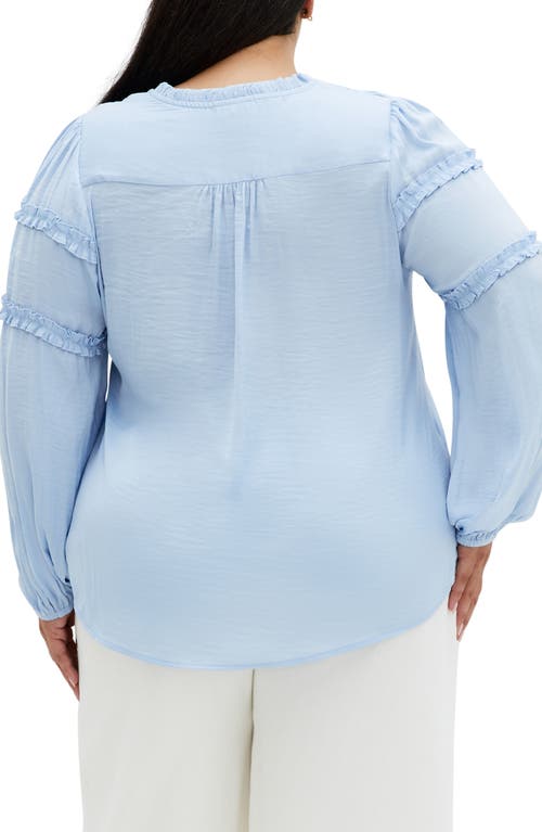 City Chic Drama Queen Ruffle Top In Sky