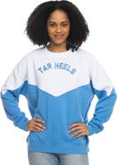 ZOOZATZ Women's ZooZatz White North Carolina Tar Heels Bestie Oversized Pullover Sweatshirt