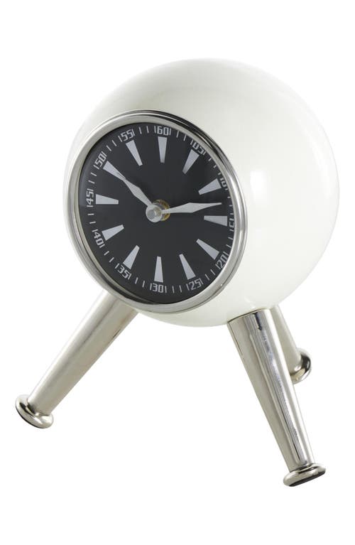 Vivian Lune Home Modern Aluminum Metal Clock In Silver