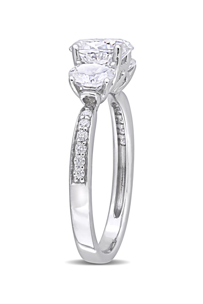 Lab Created Moissanite Ring, Alternate, color, WHITE