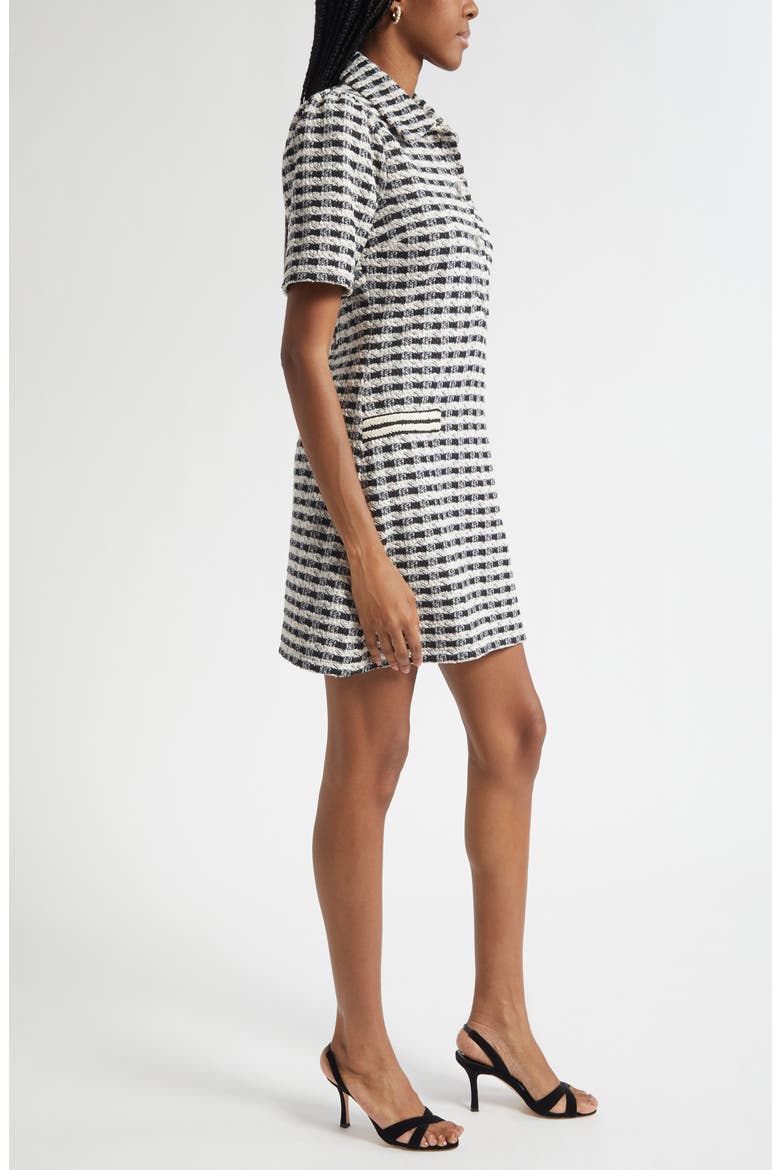 Marcella Metallic Bouclé Minidress, Alternate, color, BLACK GINGHAM