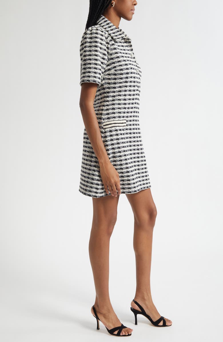Ramy Brook Marcella Metallic Bouclé Minidress, Alternate, color, Black Gingham