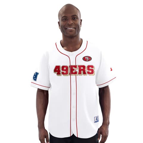 Men's Starter  White San Francisco 49ers Relay Full-Button Baseball Jersey