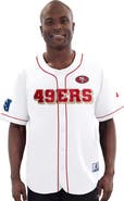 STARTER Men's Starter  White San Francisco 49ers Relay Full-Button Baseball Jersey