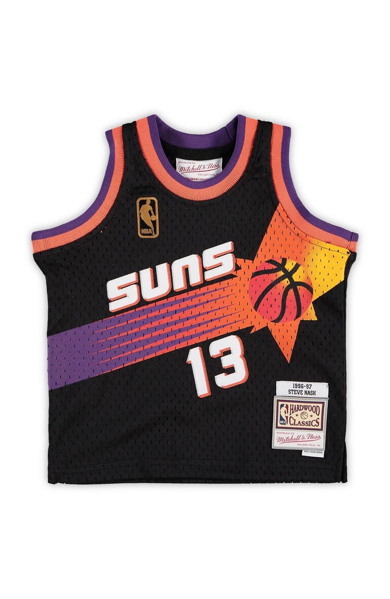 Mitchell & Ness Infant Mitchell & Ness Steve Nash Black Phoenix Suns 1996/97 Hardwood Classics Retired Player Jersey, Alternate, color, Black