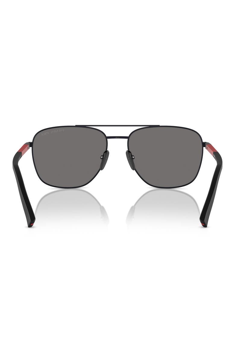 60mm Polarized Oval Sunglasses, Alternate, color, MATTE BLACK