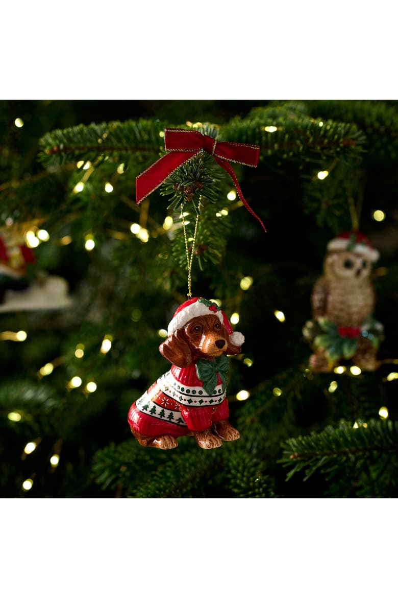 Christmas Tree Dachshund In Jumper Ornament, Alternate, color, Multi