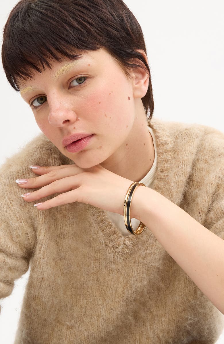 COACH Set of Two Bangles, Alternate, color, Black/ Gold