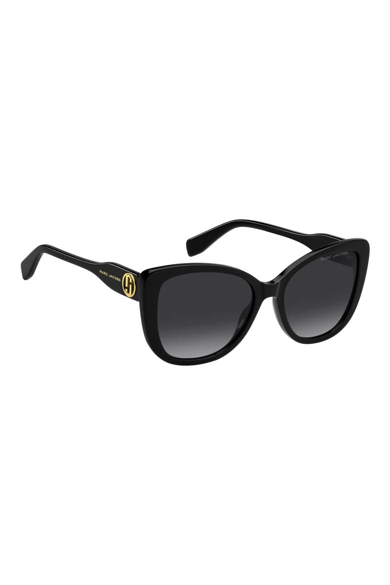 55mm Gradient Cat Eye Sunglasses, Alternate, color, BLACK/ DARK GREY