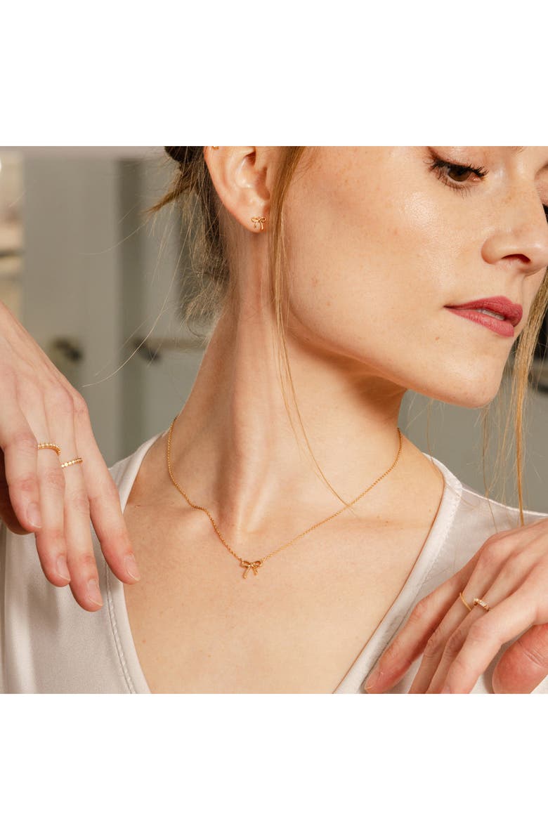 MADE BY MARY Bow Pendant Necklace, Alternate, color, Gold