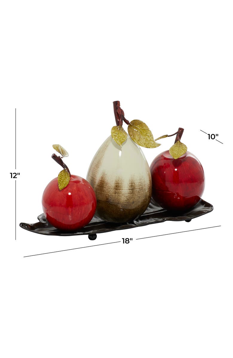 SONOMA SAGE HOME Red Metal Decorative Fruit Sculpture with Platter, Alternate, color, 