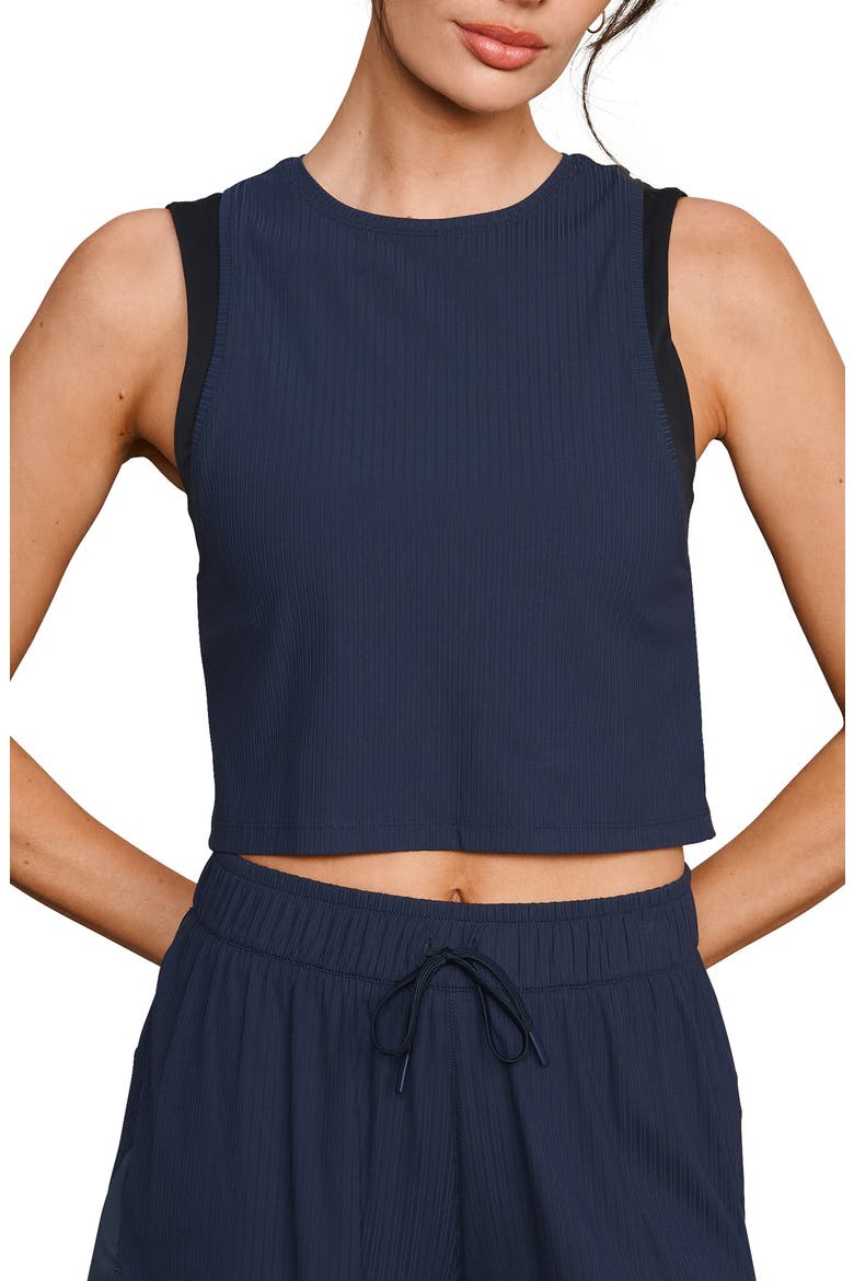 Lightspeed Layered Performance Tank, Main, color, NAVY BLUE