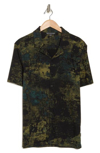 John Varvatos Jacque Camp Shirt In Green