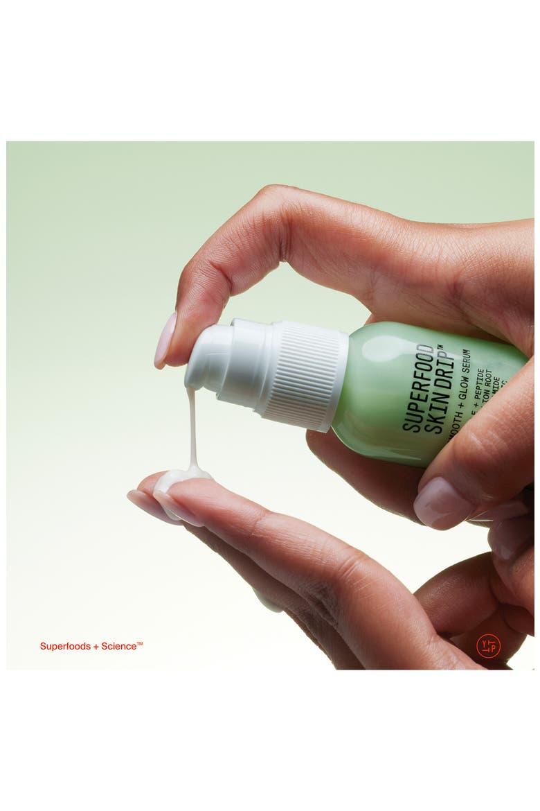Superfood Skin Drip Smooth + Glow Barrier Serum with Peptides + Niacinamide, Alternate, color, GREEN