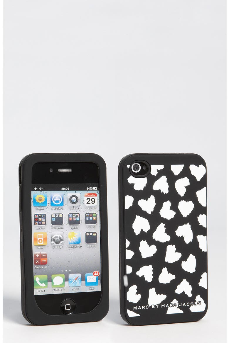 MARC BY MARC JACOBS 'Wild Hearts' iPhone 4 & 4S Cover, Main, color, BLACK/ WHITE