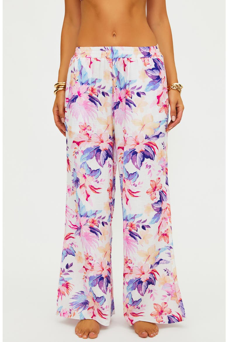 Hampton Wide Leg Cover-Up Pants, Alternate, color, HIBISCUS GARDEN