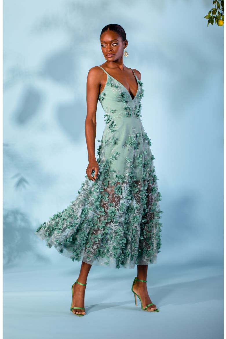 Vanessa Floral Gown, Alternate, color, SEAFOAM BLUE