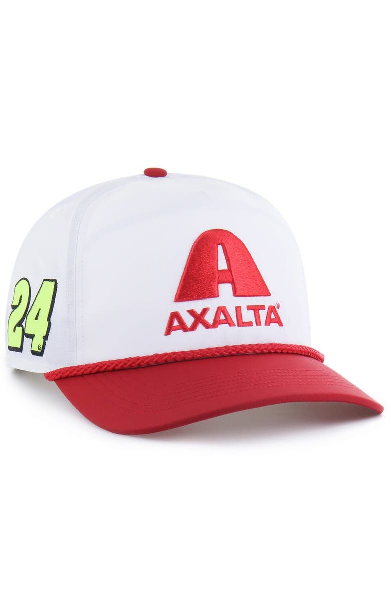 '47 Men's '47 White/Red William Byron brrr° Axalta Rope Hitch Adjustable Hat, Main, color, White