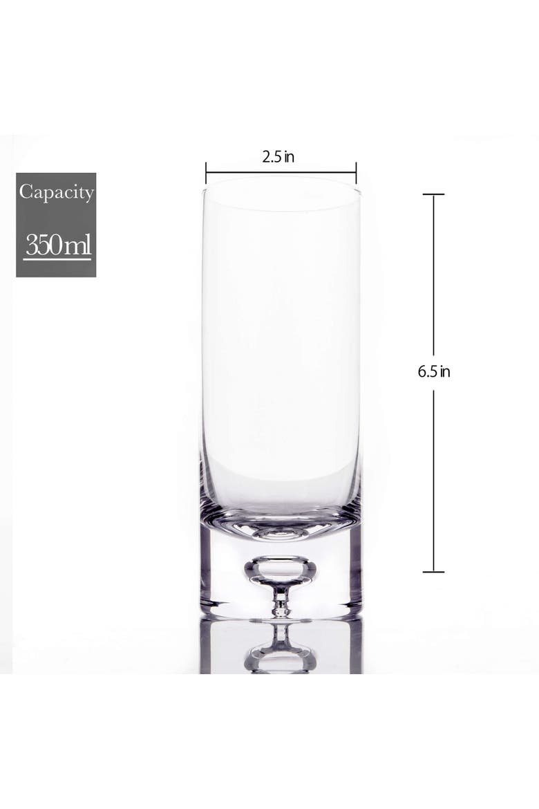 Crystal Bubble Base Collins Glass Highball Tumbler - 12oz - Set of 4, Alternate, color, Clear