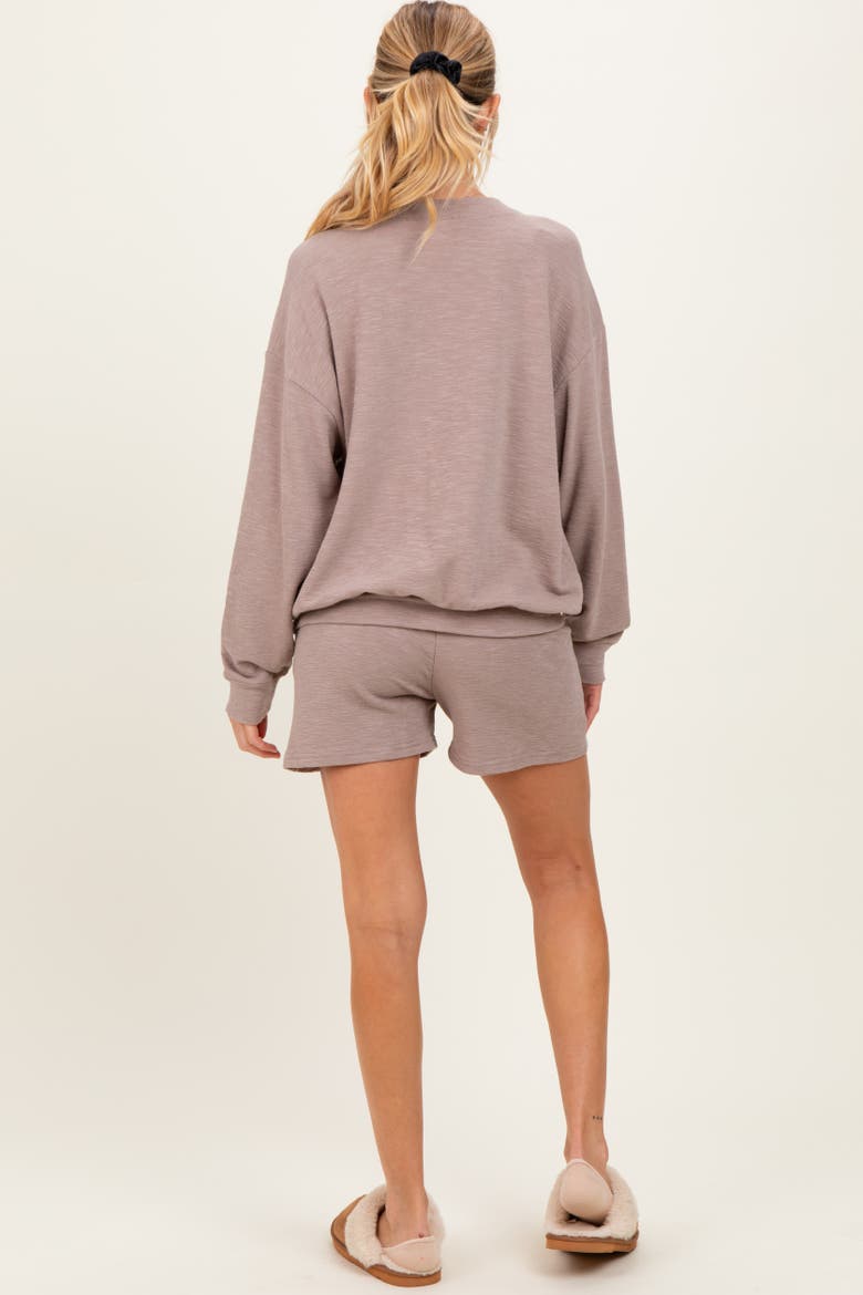 Pullover & Shorts Set, Alternate, color, Mocha