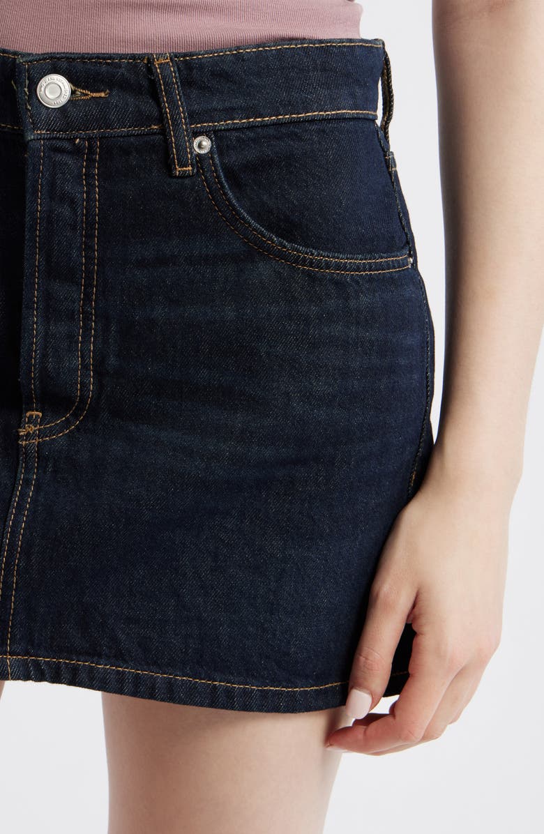 MANGO Madior Denim Miniskirt, Alternate, color, Dark Blue