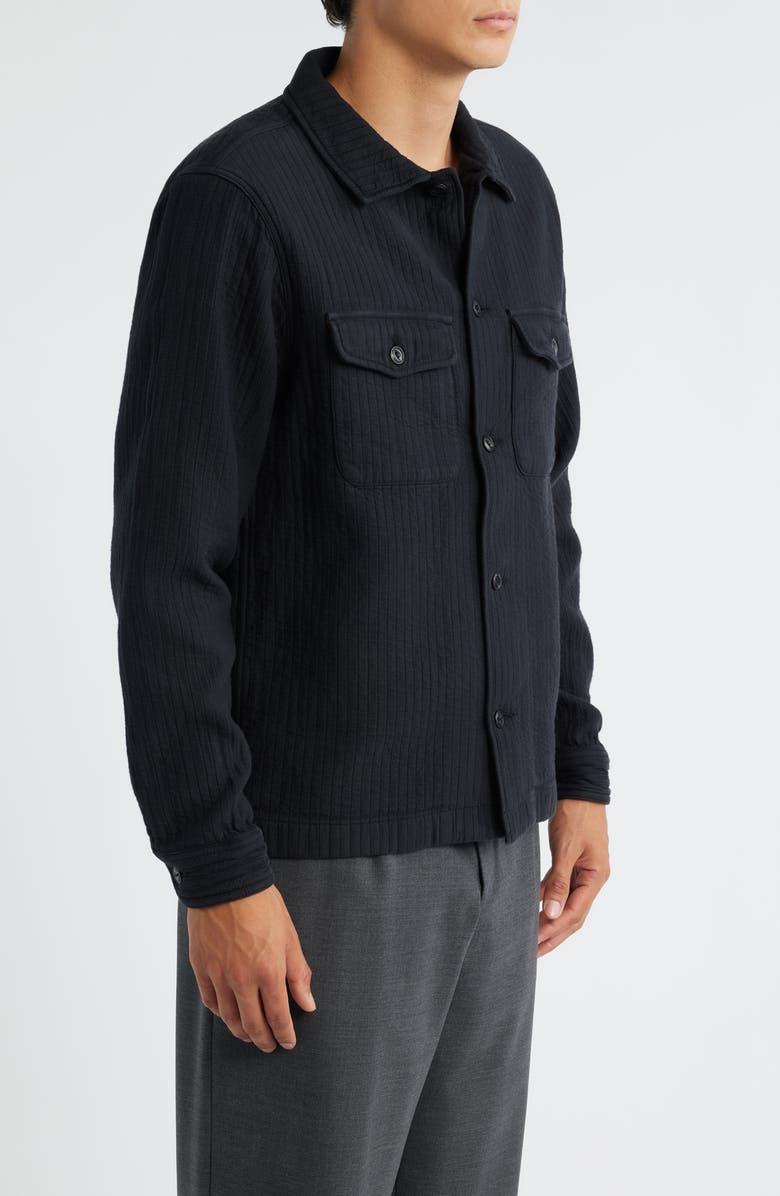 MERZ B SCHWANEN Quilted Organic Cotton Shirt Jacket, Alternate, color, Charcoal