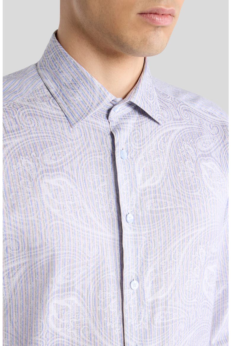 Roma Regular Fit Stripe Paisley Jacquard Cotton Dress Shirt, Alternate, color, VAR. MULTICOLOR F.DO VIOLA