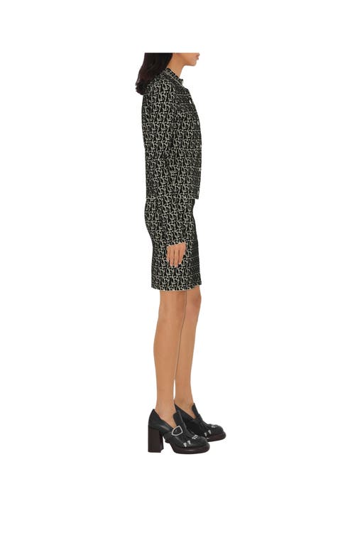Shop Burberry B Charm Wool Blend Skirt In Black