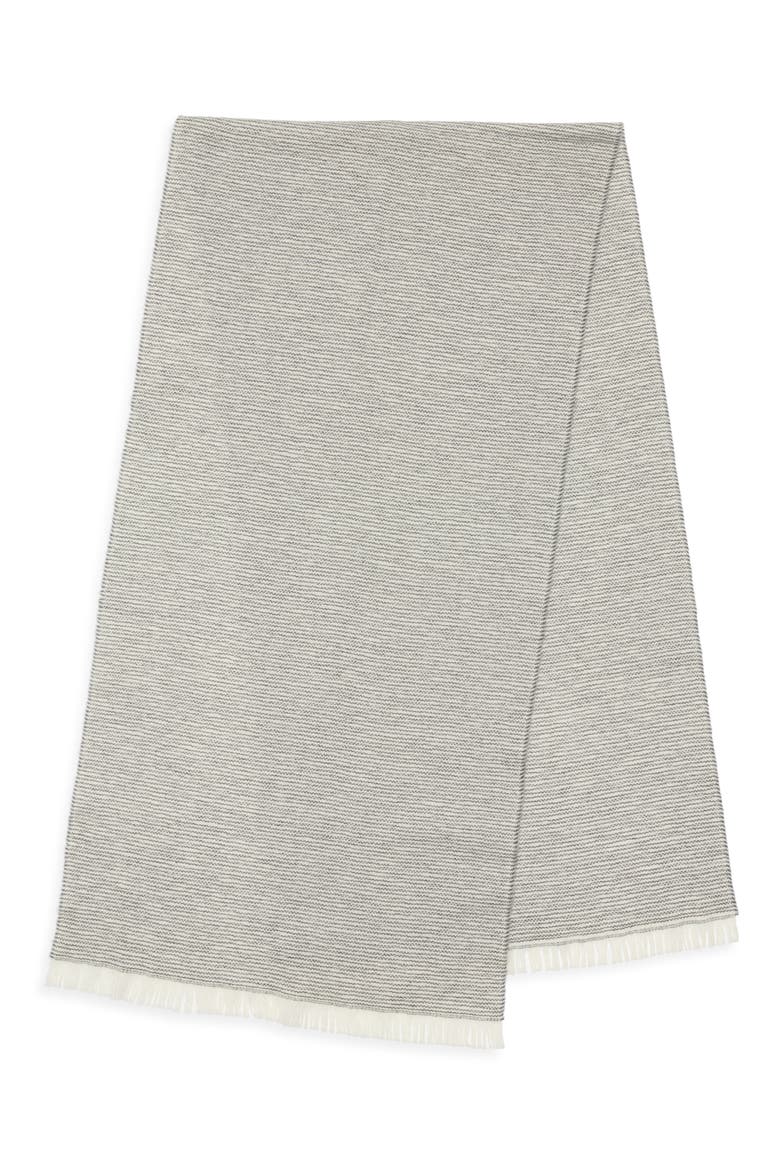 Lightweight Wool & Cashmere Wrap, Alternate, color, MID GREY - WHITE