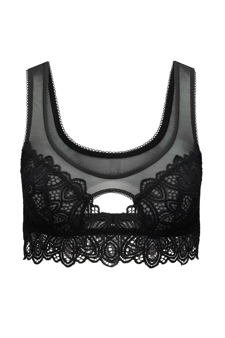 Elska Unlined Bralette Bra, Alternate, color, Black