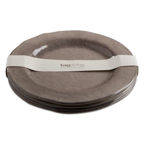 Tag Veranda Cracked Glazed Melamine Dinnerware Plates Set Of 4 In Brown