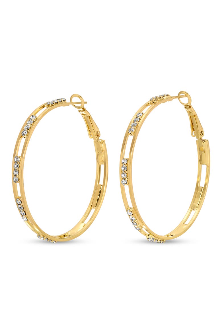 Adriana CZ Hoop Earrings, Main, color, GOLD