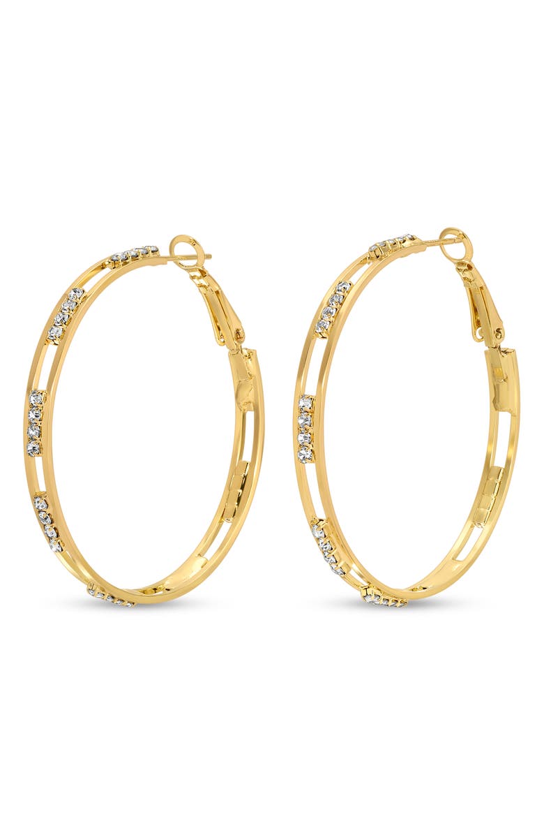EYE CANDY LOS ANGELES Adriana CZ Hoop Earrings, Main, color, Gold