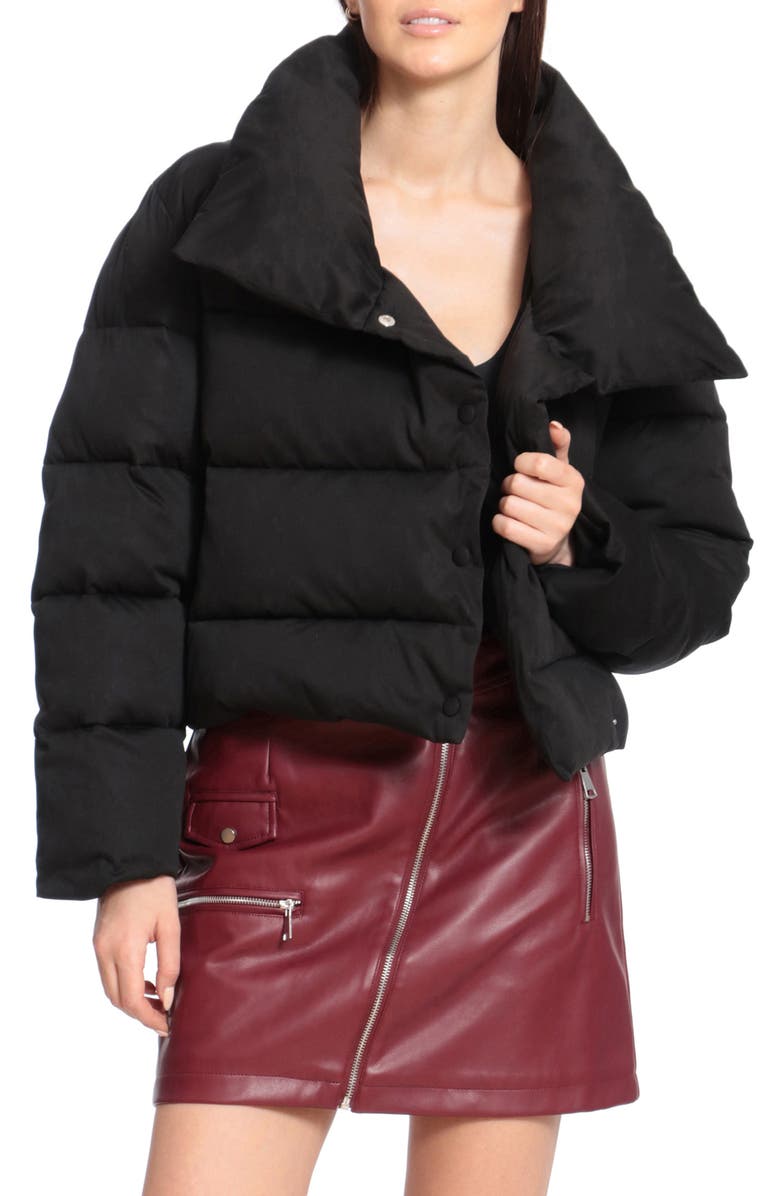 Avec Les Filles Envelope Collar Water Resistant Duvet Puffer Coat, Main, color, 