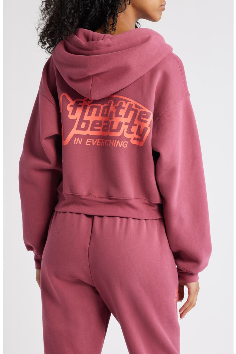 Find the Beauty Graphic Zip-Up Hoodie, Alternate, color, RED
