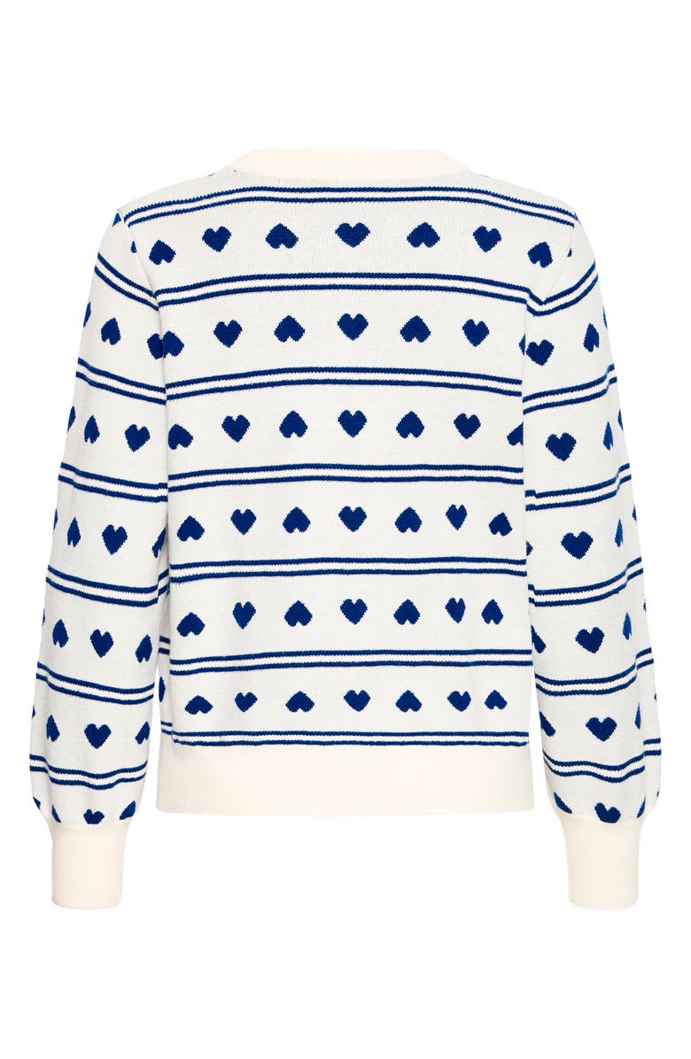 ICHI Ihbrielle Cardigan, Alternate, color, Birch W Blue Print