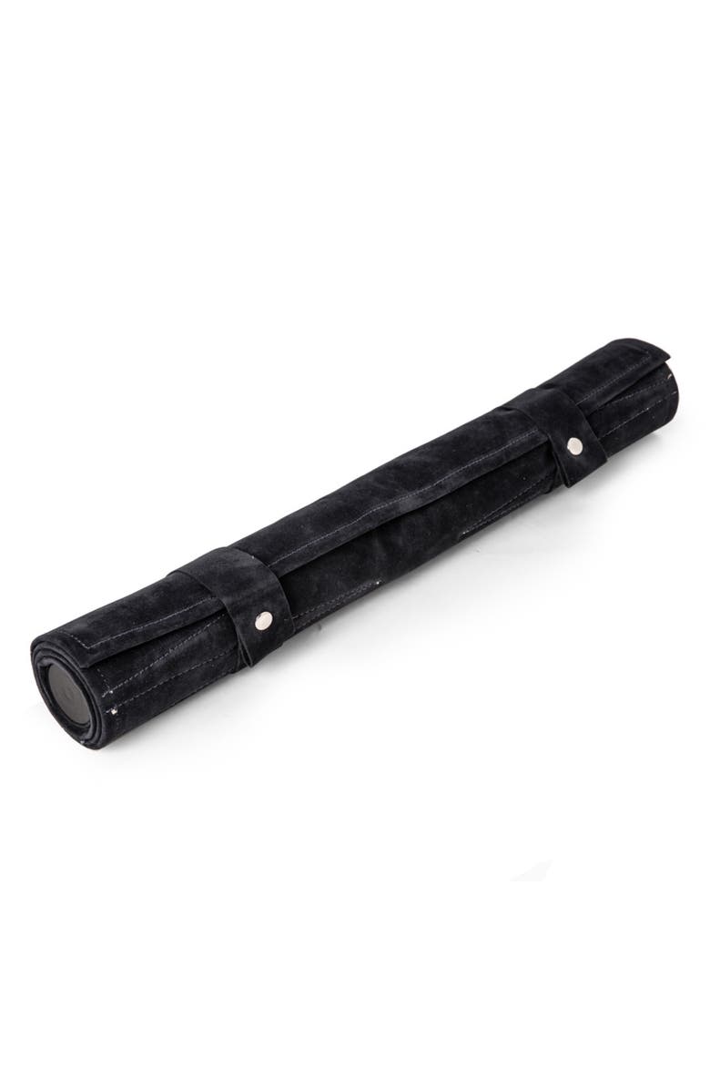 Bey-Berk Roll-Up Suede Backgammon Set, Alternate, color, Blue Multi