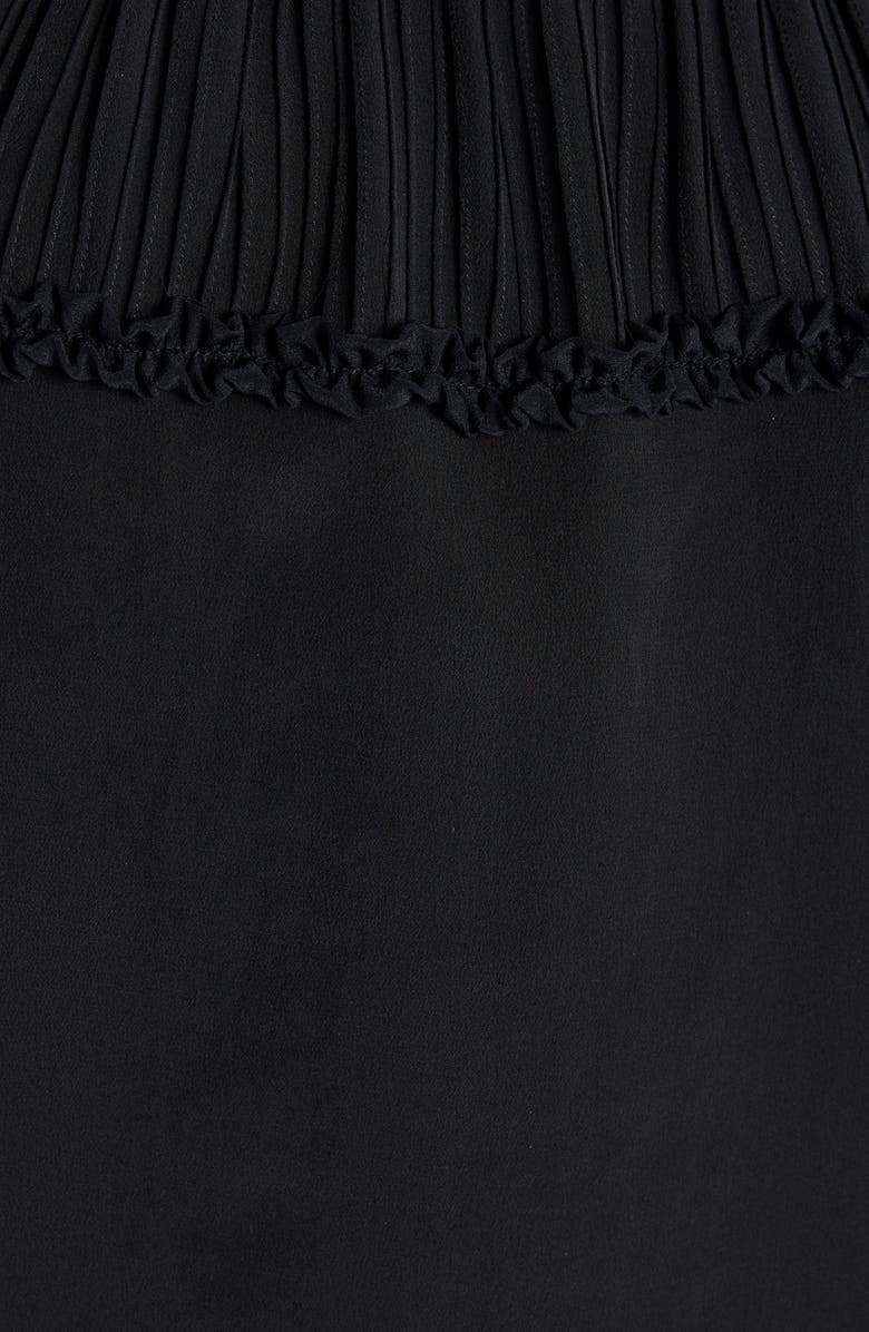 Fendi Ruffle Yoke Long Sleeve Silk Crêpe de Chine Minidress, Alternate, color,