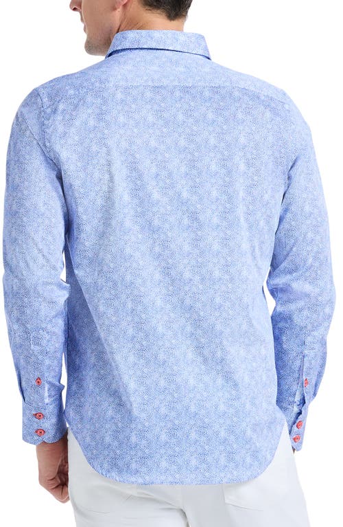 Robert Graham Kefalonia Knit Button-up Shirt In Blue