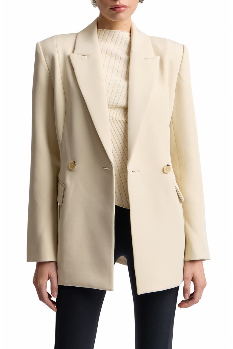 Sculpted Stretch Jacket with Detachable Scarf, Alternate, color, ALMOND